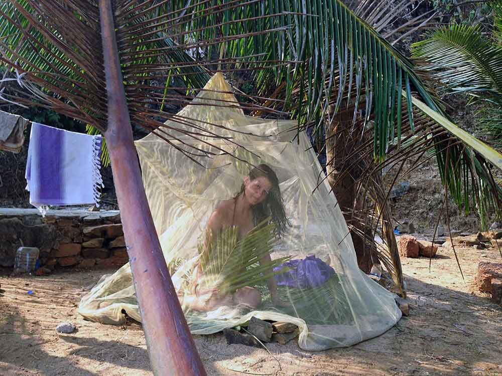 Stefanie at the best beach in Gokarna - Paradise Beach