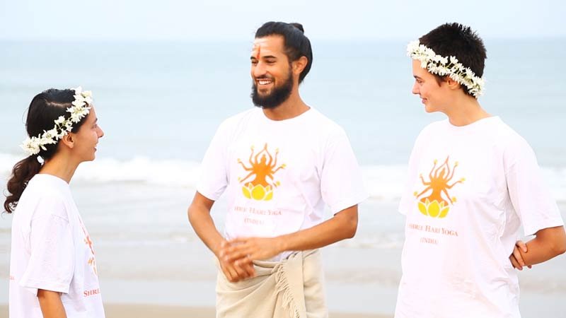 Yoga teacher training students in Goa, india at shree hari yoga school