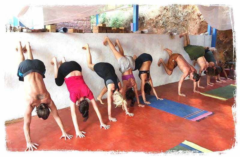 handstand practise at the wall
