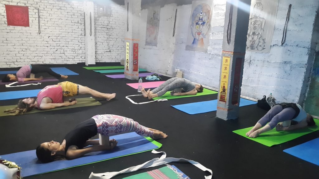 Iyengar yoga class in shree hari yoga school