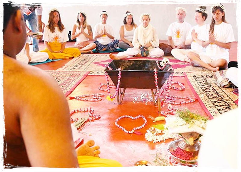 havan | Yoga Teacher Training in India at Shree Hari School | Certified YTT course havan ceremony