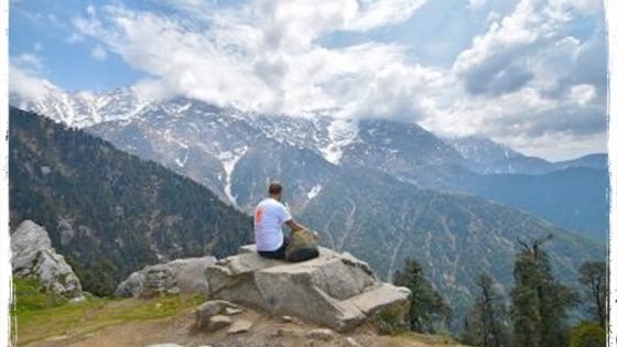 meditation on top in the mountains