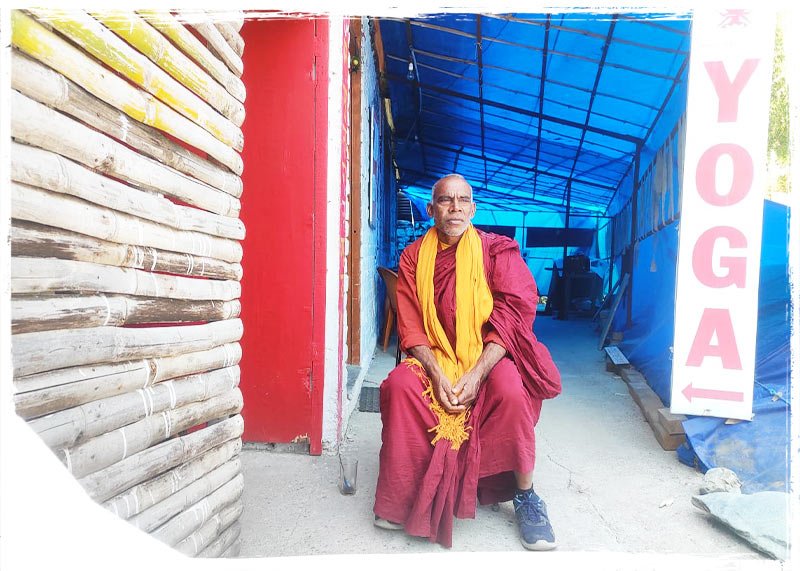 monk-yogahall | Yoga Teacher Training in India at Shree Hari School | Certified YTT course Lama monk in yoga hall bhagsu